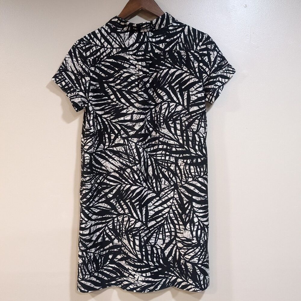 Banana Republic Black and White Leaf Print Midi Dress - Picture 3 of 9